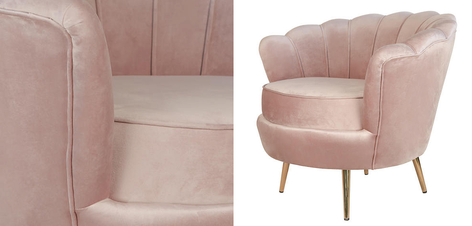 Кресло Розовый велюр Trapezium Pink velvet Кресло Розовый велюр Trapezium Pink velvet - Loft-Concept в Челябинске