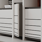 Стеллаж прямой ассиметричный с полками и 4-мя дверцами ARYA BOOKCASE WHITE варинант исполнения - 3 | Loft Concept в Челябинске