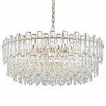 Круглая люстра с хрустальными подвесками на золотистом каркасе Gorgeous Crystal Light варинант исполнения - 10 | Loft Concept в Челябинске