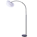 Изогнутый торшер с декором в виде перьев Plumage White Floor Lamp варинант исполнения - 1 | Loft Concept в Челябинске