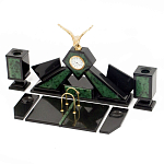 Настольный канцелярский набор из нефрита с декором в виде орла Golden Eagle варинант исполнения - 2 | Loft Concept в Челябинске