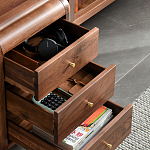 Стол рабочий округлой формы с 3-мя ящиками  Working Moonnut Table варинант исполнения - 5 | Loft Concept в Челябинске