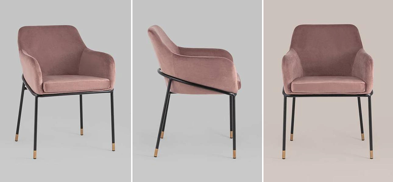 Стул Sandra Chair Пыльно-Розовый Велюр Стул Sandra Chair Пыльно-Розовый Велюр - Loft-Concept в Челябинске