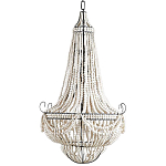 Люстра каплевидной формы украшенная белыми бусинами Wooden Beads White Chandelier варинант исполнения - 2 | Loft Concept в Челябинске