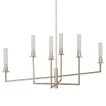 Люстра с 6-ю белыми матовыми плафонами из стекла в форме цилиндра Longitude варинант исполнения - 5 | Loft Concept в Челябинске