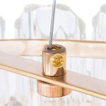 Люстра подвесная многослойная с прозрачными хрустальными трубками и золотистым каркасом Hexagon Tube Light варинант исполнения - 4 | Loft Concept в Челябинске