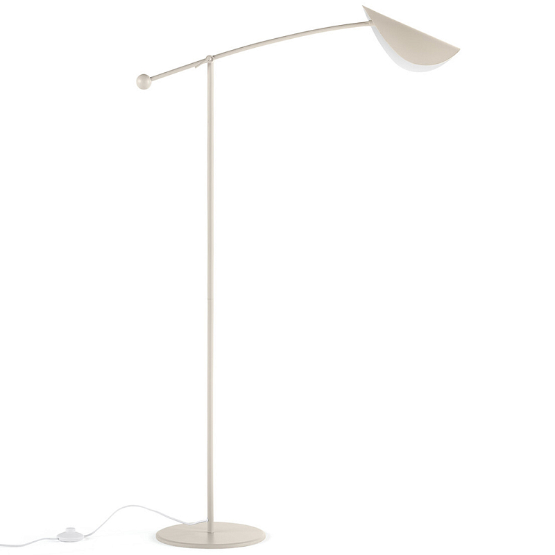 Торшер с поворотным плафоном Aracea Beige Floor Lamp Бежево-серый Торшер с поворотным плафоном Aracea Beige Floor Lamp Бежево-серый в Челябинске | Loft Concept