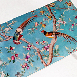 Банкетка из массива бука с цветочным принтом Turquoise Beige Chinoiserie Imperial  Garden Banquette варинант исполнения - 2 | Loft Concept в Челябинске