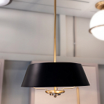 Подвесной светильник с конусовидным металлическим абажуром черного цвета Kichler варинант исполнения - 11 | Loft Concept в Челябинске