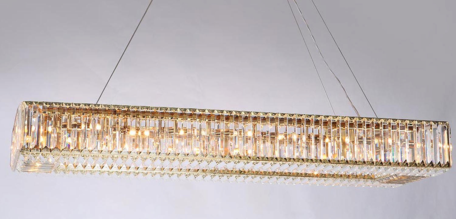 Люстра Darleen Crystal Gold Rectangular Chandelier Люстра Darleen Crystal Gold Rectangular Chandelier - Loft-Concept в Челябинске