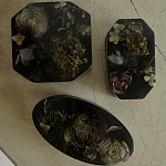 Шкатулка из эпоксидной смолы с цветами черная Epoxy Resin Square Box Black варинант исполнения - 2 | Loft Concept в Челябинске
