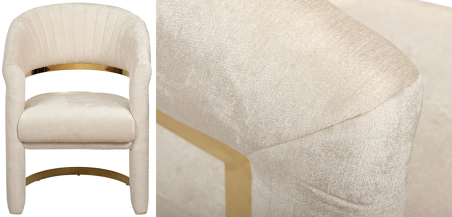 Полукресло Valbonne Chair cream velour Полукресло Valbonne Chair cream velour - Loft-Concept в Челябинске