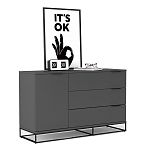 Комод цвета графит с 3-мя ящиками Strict Lines  варинант исполнения - 3 | Loft Concept в Челябинске