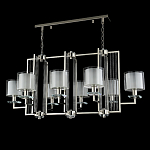 Люстра прямоугольной формы с 8-ю цилиндрическими плафонами из стекла Laurent варинант исполнения - 4 | Loft Concept в Челябинске