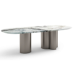 Стол обеденный мраморный с колоннами Marble Column Table варинант исполнения - 3 | Loft Concept в Челябинске