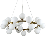 Кольцевая люстра с белыми стеклянными  плафонами в форме шара Berries Chandelier варинант исполнения - 1 | Loft Concept в Челябинске