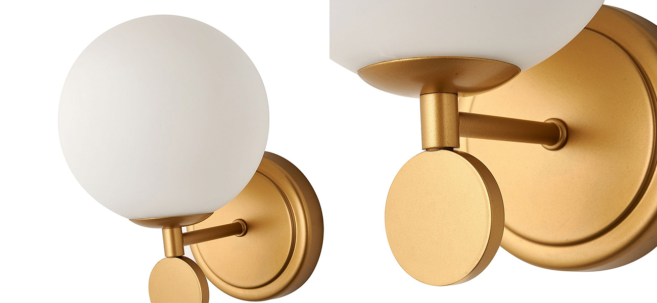 Бра с белым круглым плафоном Glowing Clouds Gold Бра с белым круглым плафоном Glowing Clouds Gold - Loft-Concept в Челябинске