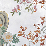 Обои ручная роспись Summer Night Blossom Original colourway on Ocean Silver gilded paper варинант исполнения - 2 | Loft Concept в Челябинске