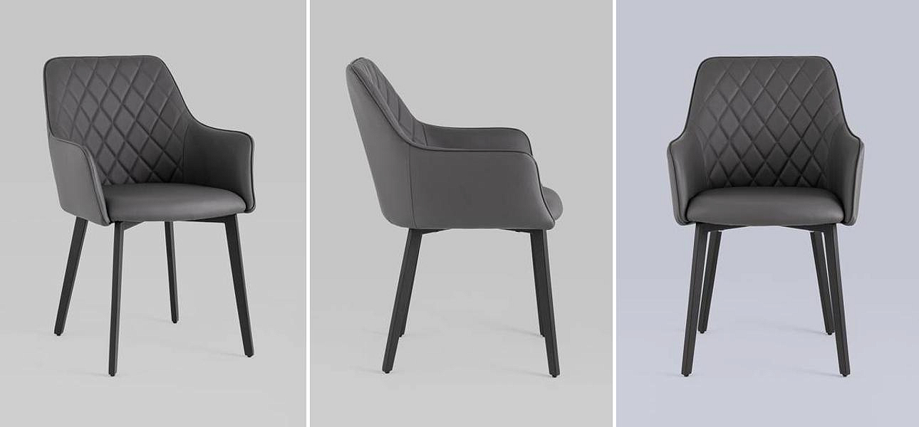 Стул Seoul Chair Серая Экокожа Стул Seoul Chair Серая Экокожа - Loft-Concept в Челябинске