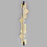 Бра вертикальное черного цвета с золотыми кругами и квадратами Gravyura варинант исполнения - 3 | Loft Concept в Челябинске