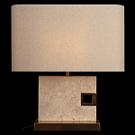 Настольная лампа с прямоугольным основанием из натурального камня c тканевым абажуром Lapis Tiburtinus варинант исполнения - 2 | Loft Concept в Челябинске