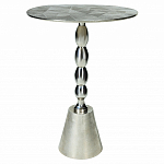 Кофейный столик с рельефной столешницей из металла Aplika Silver варинант исполнения - 1 | Loft Concept в Челябинске