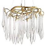 Люстра с хрустальными подвесками в виде капель Droplet Crystal Gold Chandelier 6 варинант исполнения - 1 | Loft Concept в Челябинске