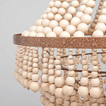 Многоярусная люстра украшенная круглыми деревянными бусами Wooden Beads Chandelier L варинант исполнения - 2 | Loft Concept в Челябинске