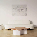 Дизайнерский журнальный стол с фигурной столешницей на белом основании Holarisex варинант исполнения - 2 | Loft Concept в Челябинске