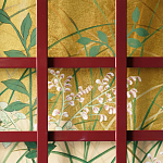 Обои ручная роспись The Plain of Musashi Original colourway on painted Xuan paper with gold ombre варинант исполнения - 2 | Loft Concept в Челябинске