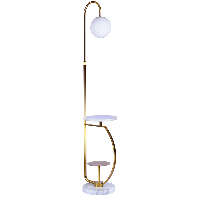 Торшер со столиком Ezio Floor Lamp and Side Table Белый Латунь Торшер со столиком Ezio Floor Lamp and Side Table Белый Латунь в Челябинске | Loft Concept