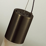 Подвесной светильник вытянутой цилиндрической формы с плафоном из алебастра и металлическими торцами Темная Латунь 100 см Cryptocrystalline Stone варинант исполнения - 6 | Loft Concept в Челябинске