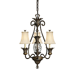Люстра бронзового цвета с 3-мя кремовыми текстильными абажурами Hinkley варинант исполнения - 1 | Loft Concept в Челябинске