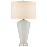 Настольная лампа стеклянная с тканевым абажуром Edges варинант исполнения - 3 | Loft Concept в Челябинске