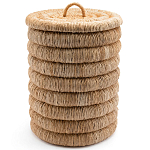 Плетеная корзина с крышкой из плетеного бананового дерева Zuwena Wicker Basket варинант исполнения - 2 | Loft Concept в Челябинске