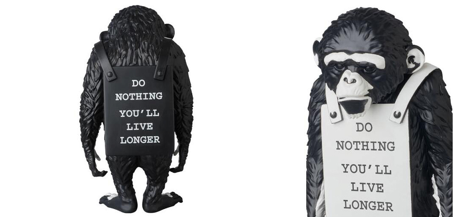 Статуэтка Banksy Lying Monkey Black and White Статуэтка Banksy Lying Monkey Black and White - Loft-Concept в Челябинске