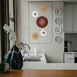 Бра с круглым белым плафоном и черной центральной деталью Natural Harmonie  варинант исполнения - 2 | Loft Concept в Челябинске