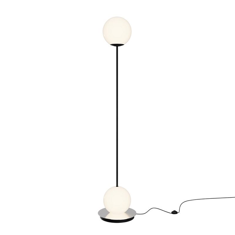 Напольный торшер светодионый Twins 3000К 20Вт Белый Черный в Челябинске | Loft Concept 