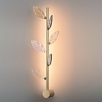 Бра с золотистой вертикальной трубкой и декоративными прозрачными листьями из стекла Sylva  варинант исполнения - 4 | Loft Concept в Челябинске