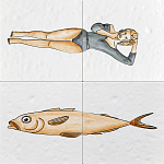 Плитка с узором Рыба Русалка варинант исполнения - 2 | Loft Concept в Челябинске