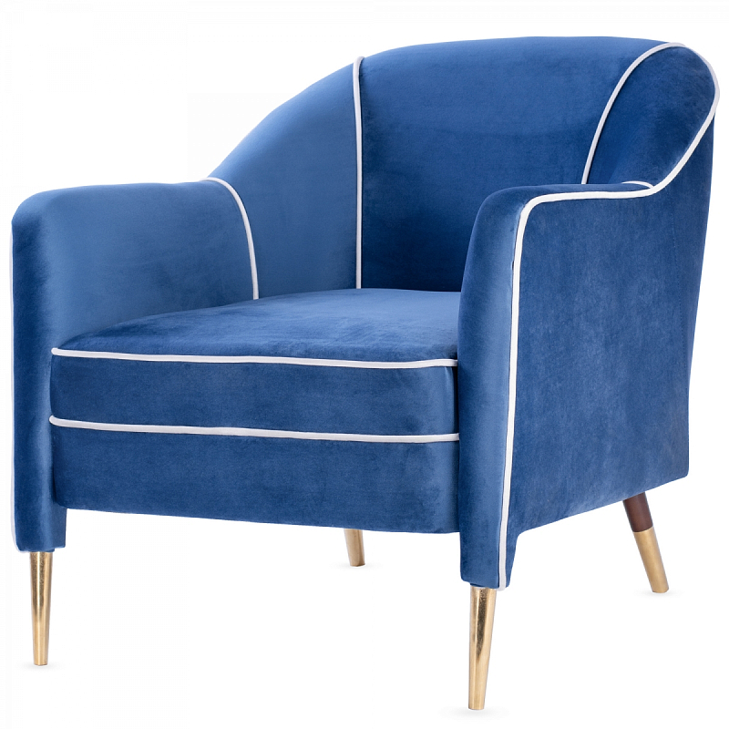 Кресло Gio Ponti Unique Armchair Латунь Синий Коричневый Кресло Gio Ponti Unique Armchair Латунь Синий Коричневый в Челябинске | Loft Concept