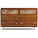 Комод с 6-ю ящиками с декором из ротанга Degarmo Chest of Drawers варинант исполнения - 2 | Loft Concept в Челябинске