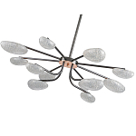 Люстра черного цвета с 12-ю прозрачными плафонами овальной формы Iona chandelier варинант исполнения - 3 | Loft Concept в Челябинске