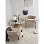 Кресло полукруглое мягкое с буклированной обивкой Armchair with Boucle Upholstery варинант исполнения - 7 | Loft Concept в Челябинске