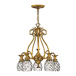 Люстра цвета латунь с 5-ю плафонами из рельефного стекла в форме ананаса Hinkley варинант исполнения - 2 | Loft Concept в Челябинске