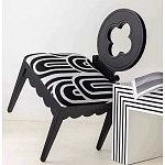 Дизайнерский стул с круглой деревянной спинкой Black and White Clover варинант исполнения - 6 | Loft Concept в Челябинске