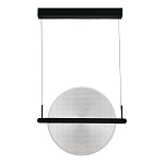 Светодиодный подвесной светильник круглой формы с металлическим черным каркасом Marble Glow варинант исполнения - 4 | Loft Concept в Челябинске