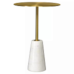 Кофейный столик с круглой столешницей на белом мраморном основании Original Foundation варинант исполнения - 3 | Loft Concept в Челябинске