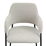 Стул мягкий с подлокотниками Chair Gray Upholstery Boucle варинант исполнения - 5 | Loft Concept в Челябинске