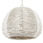 Подвесной светильник в форме купола с декором из круглых деревянных бусин White Wooden Beads Chandelier варинант исполнения - 3 | Loft Concept в Челябинске